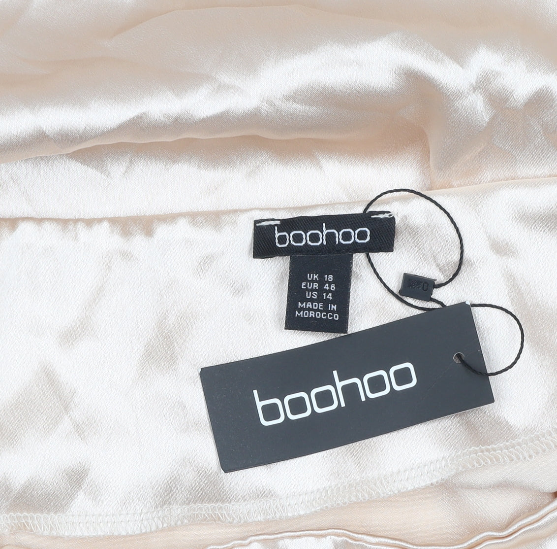 Boohoo Women Beige Satin Camisole Blouse Size 18 Sleeveless Top