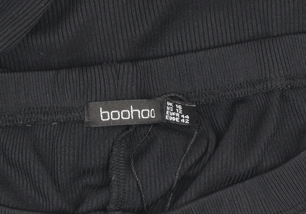 Boohoo Women’s Black Size 16 High Rise Culotte Shorts