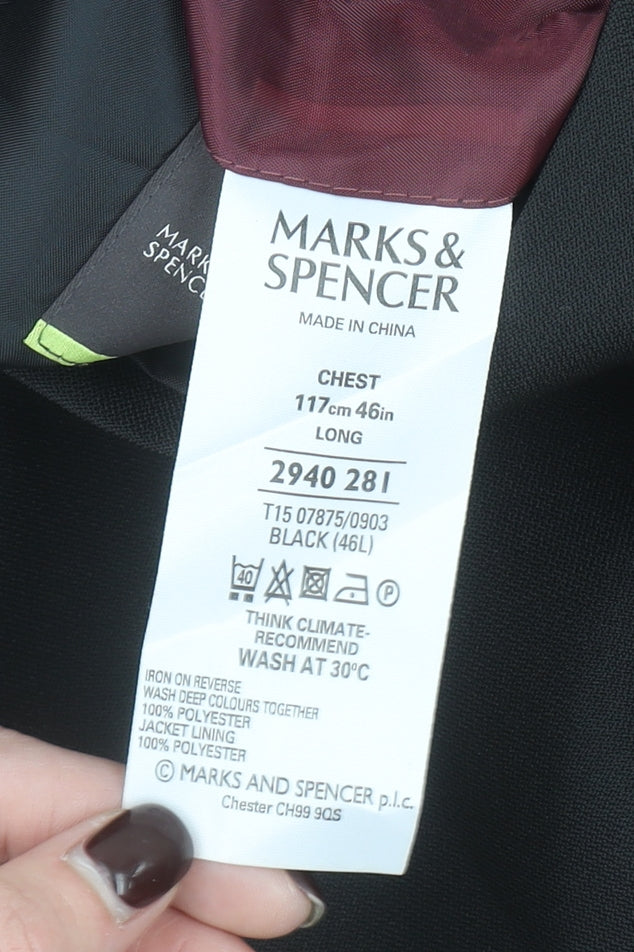 Marks and Spencer Men's Black 46L Classic Blazer Jacket