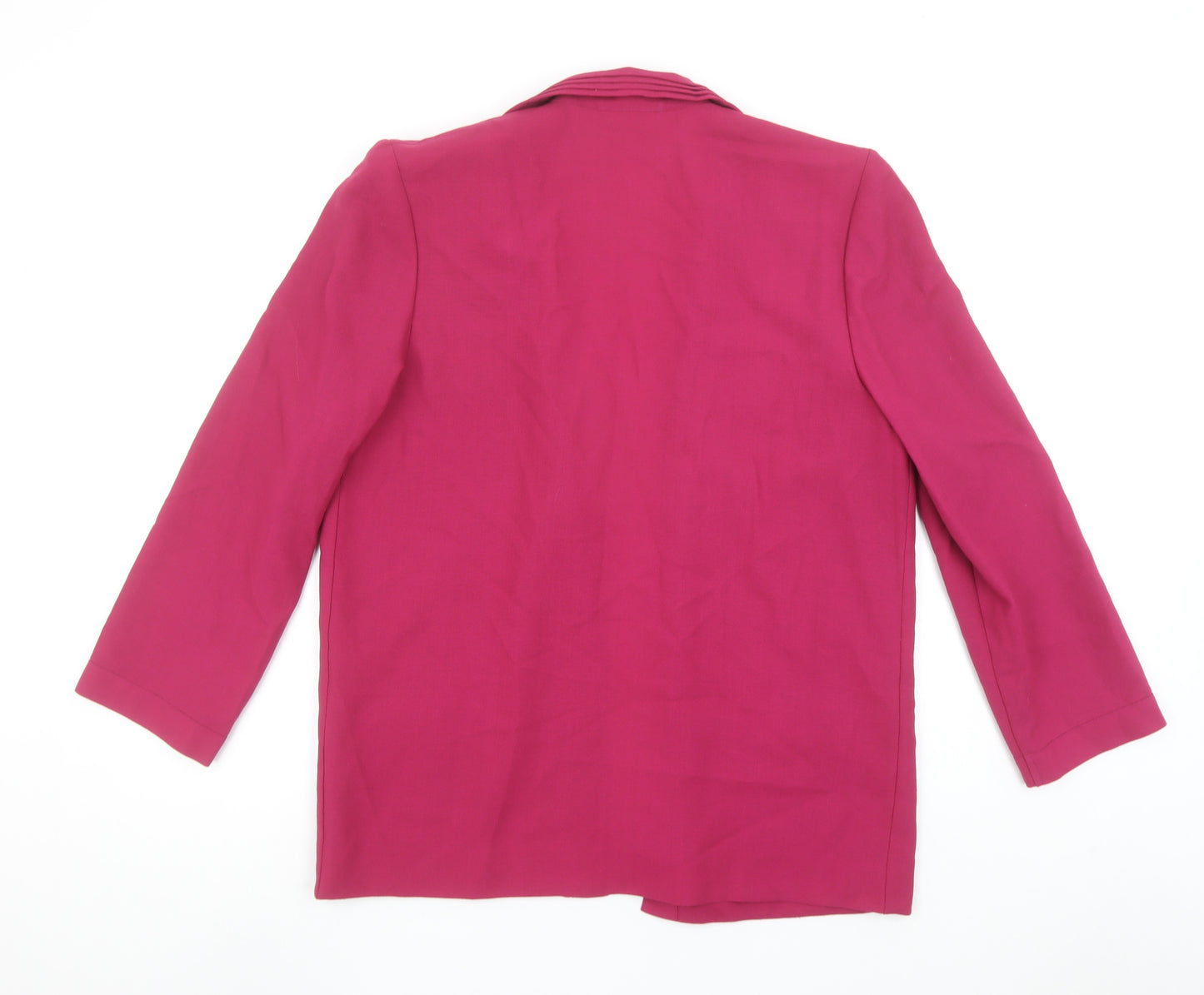 Jacques Vert Women's Fuchsia Wool Blend Suit Jacket UK 12 Classic Fit