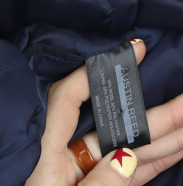 Austin Reed Men's Blue Wool Blend Two-Button Formal Blazer Jacket