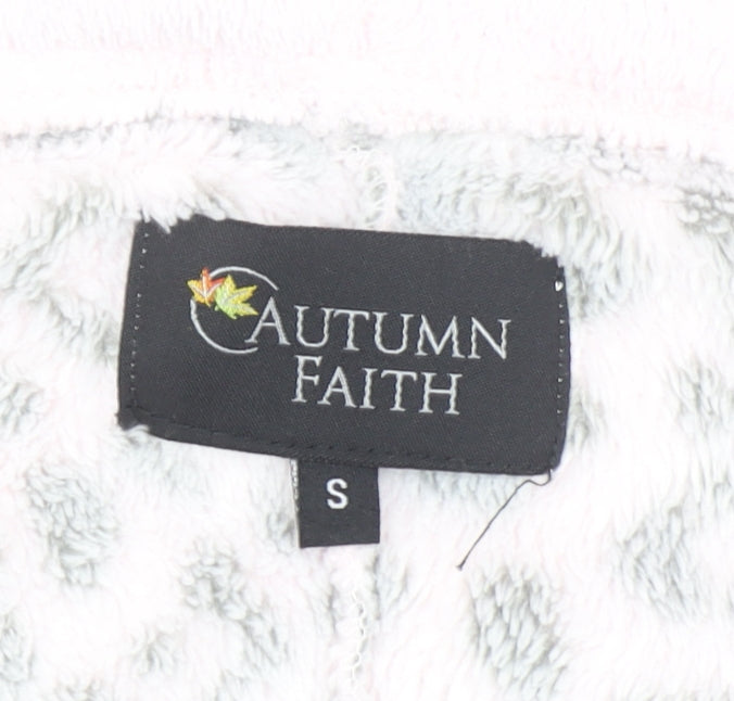 Autumn Faith Women’s Grey Animal Print Fleece Hooded Onesie Size S