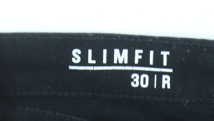 George Men's Black Slim Fit Jeans 30R Denim Stretch