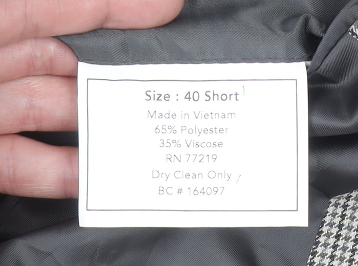 Joseph & Feiss Men's Grey Check Blazer 40 Short Classic Fit