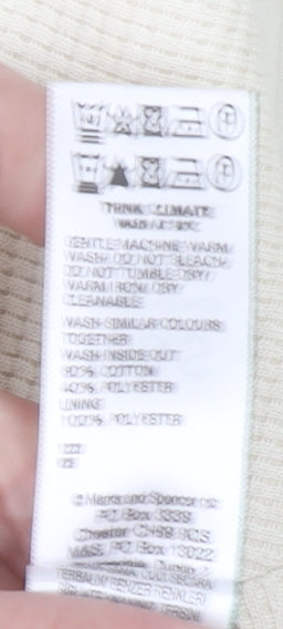 Marks and Spencer Womens Beige Cotton Blend Single-Breasted Blazer Size 14