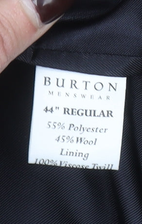 Burton Menswear Men’s Grey Check Wool Blend 44 Regular Blazer Jacket