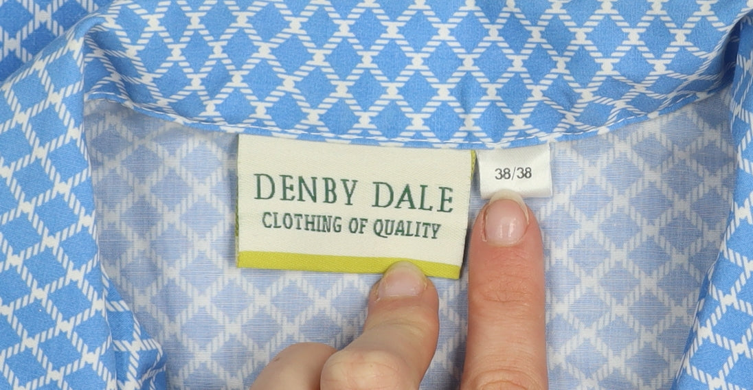 Denby Dale Women's Blue Geometric Cotton Shirt Dress Size 10