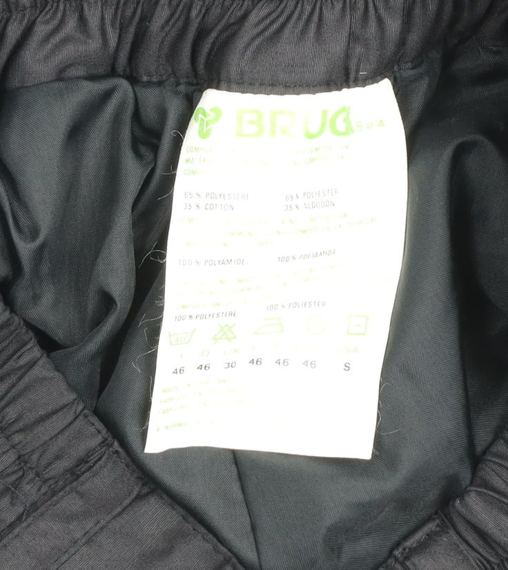 Brugi Men's Black Snow Pants Size S Water Resistant Trousers