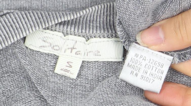 Soft Surroundings Women Grey Embroidered Pullover Sweatshirt Size S