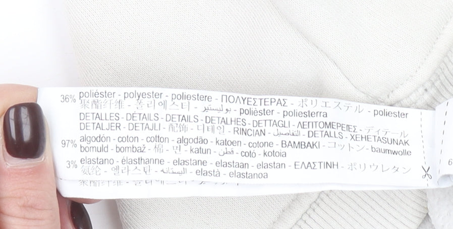 ZARA Girls Beige Teddy Bear Graphic Pullover Hoodie 2-3 Years