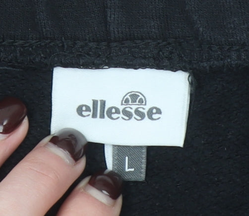 Ellesse Men’s Black Sweat Shorts L Regular Fit Casual Sportswear