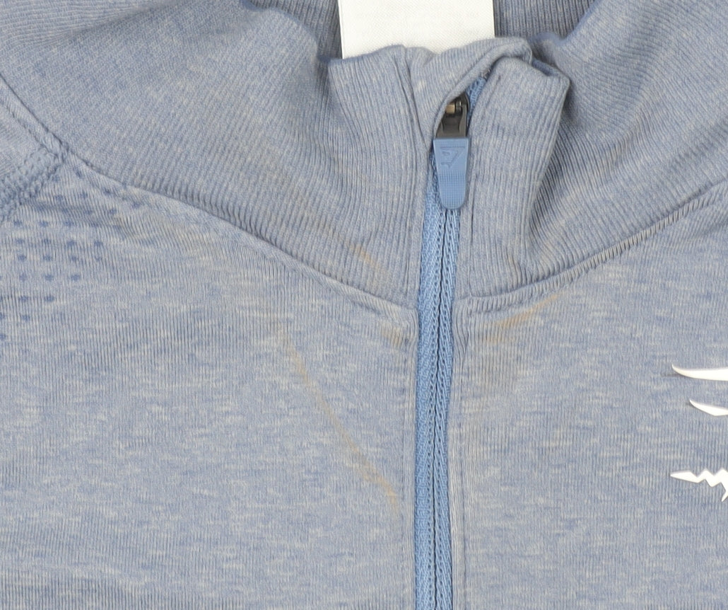 Gymshark Womens Blue Long Sleeve 1/4 Zip Lightweight Activewear Top L