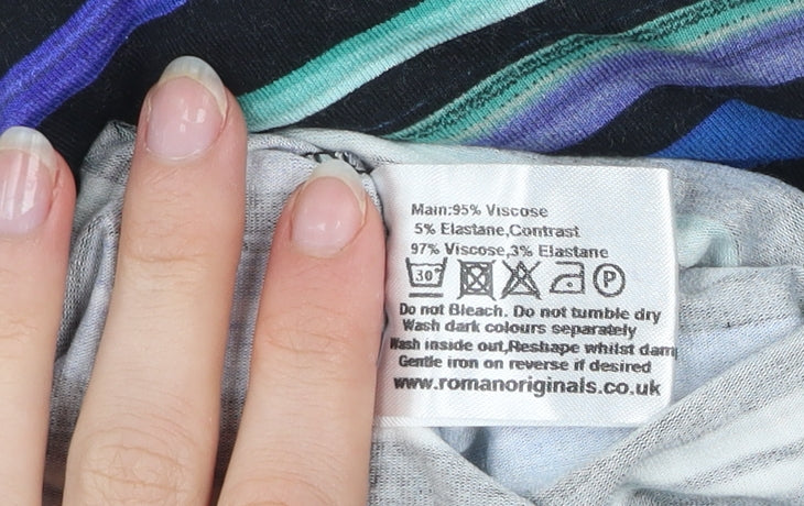 Roman Women’s Multicoloured Striped Wrap Blouse Size 12