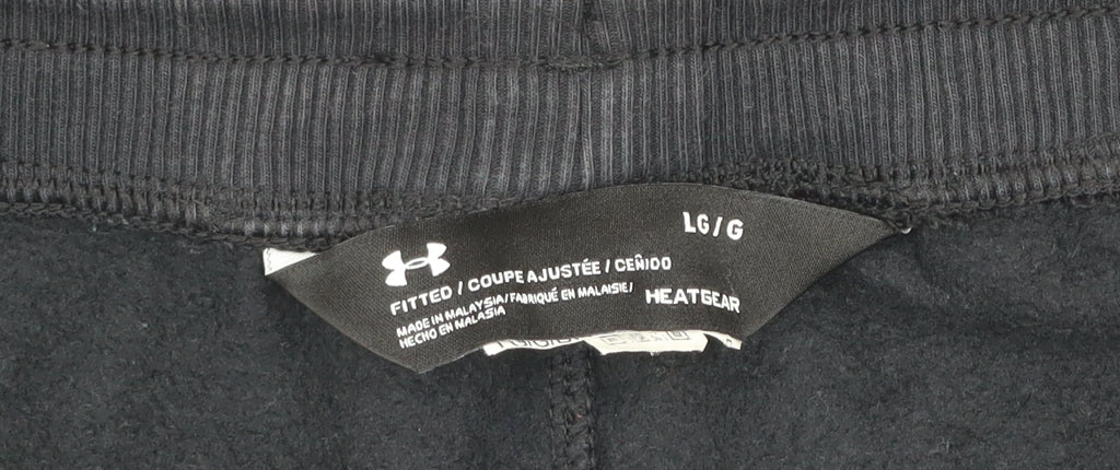 Under Armour Men's Black Sweat Shorts L HeatGear Fleece Athletic