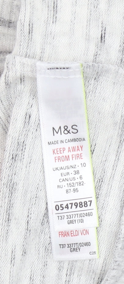 Marks and Spencer Women’s Grey Long Sleeve Relaxez-Vous T-Shirt Size 10