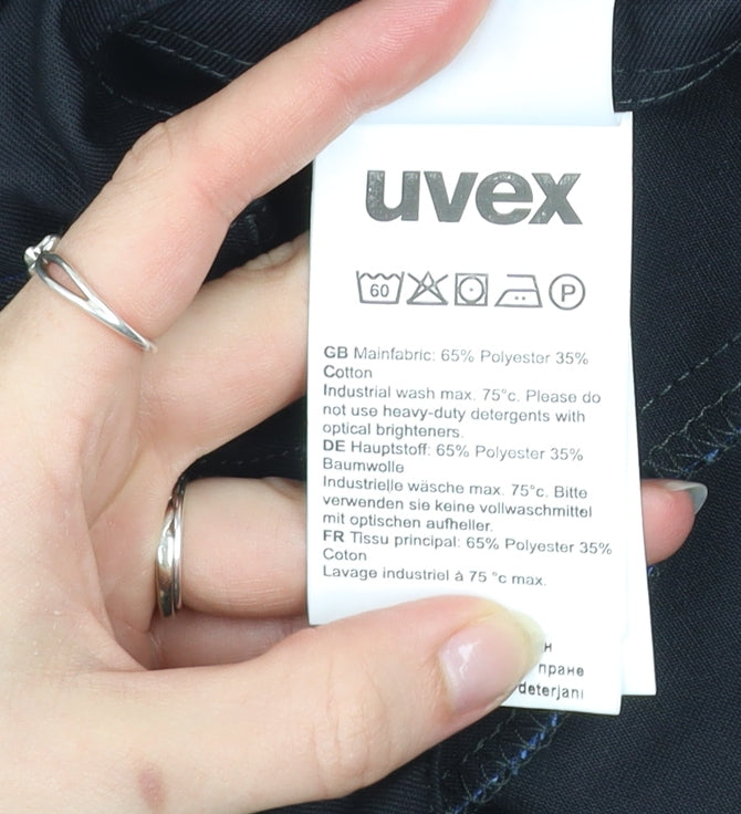 Uvex Men's Black Cargo Workwear Trousers Size M Reflective Pockets