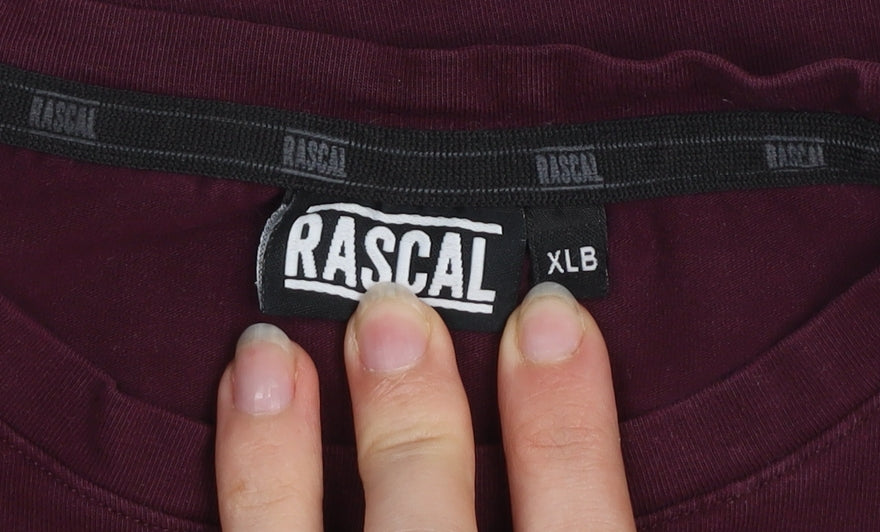 Rascal Boys Red XL Short Sleeve Cotton Zip Detail T-Shirt