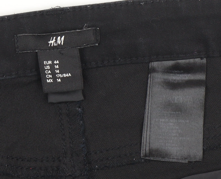 H&M Women Black Skinny Jeans Size 16 Stretch Cotton Blend