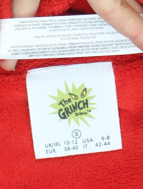 The Grinch Women's Red Fleece Pyjama Top Size S Christmas Long Sleeve