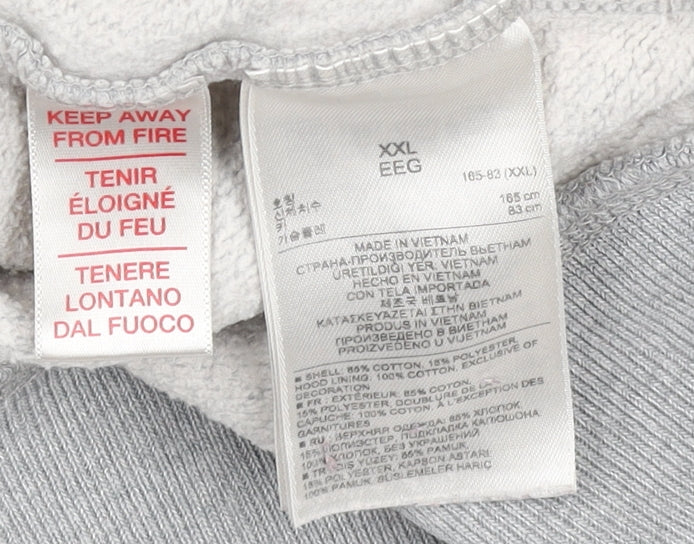 GAP Kids Boys Grey Full Zip Hooded Fleece Jacket Size 13 Years