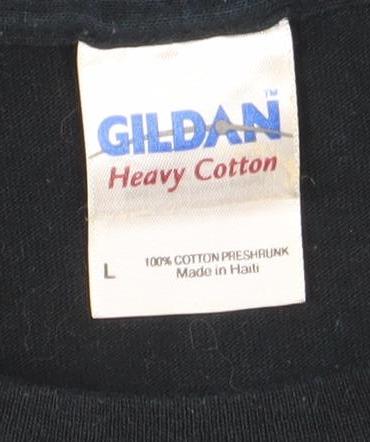 Gildan Men's Black Heavy Cotton Short Sleeve Graphic T-Shirt L