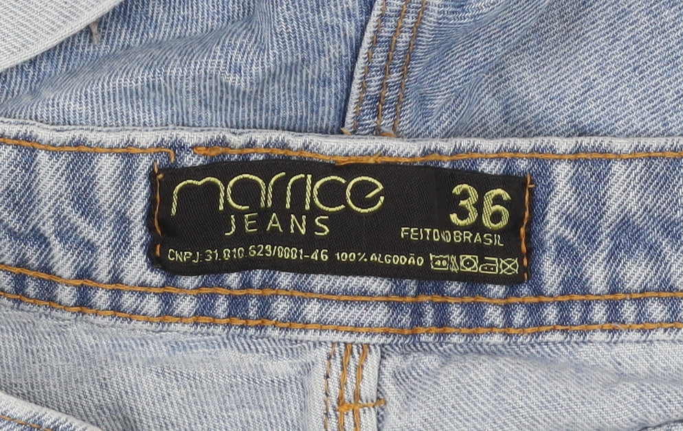 Marrice Jeans Women Light Blue Distressed Denim Shorts Size 8 High Rise