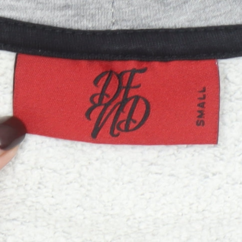 DFND Men's Grey Full Zip Hoodie Small Logo Detail Casual Sweatshirt