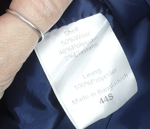 Men’s Blue 44S Slim Fit Wool Blend Formal Waistcoat