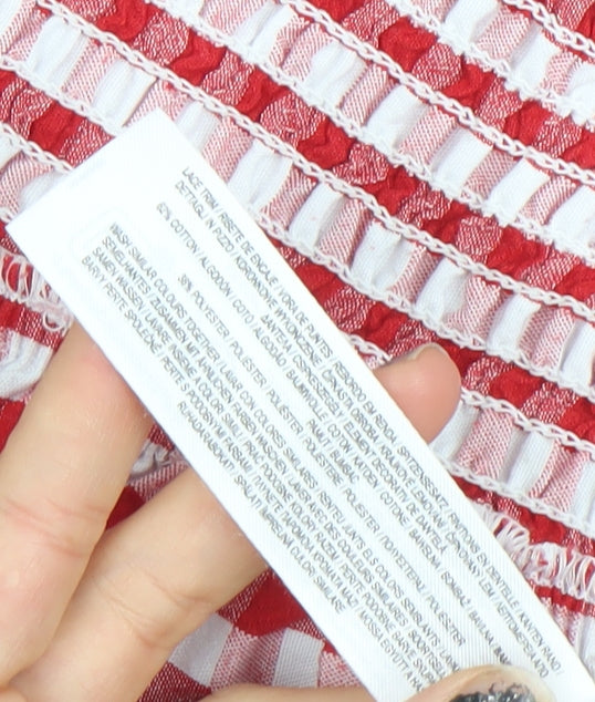 Primark Girls Red Gingham A-Line Dress 3-4 Years Flutter Sleeve Summer Outfit