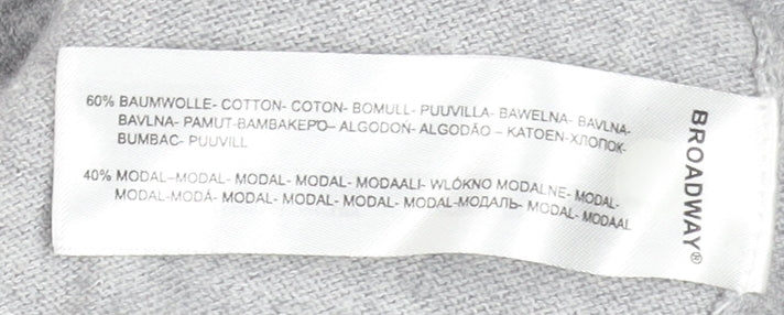 Broadway NYC Fashion Women Grey Large Ruffle Mock Neck Jumper
