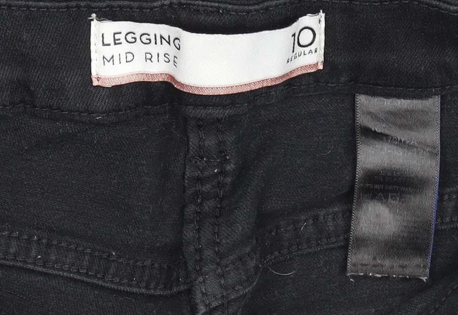 Next Women's Black Mid Rise Jegging Jeans Size 10 Regular Stretch Denim