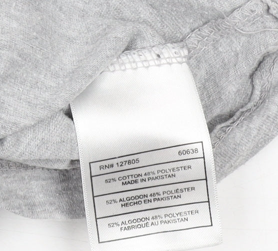 Reebok Girls Grey Logo T-Shirt 11-12 Years Lightweight Cotton Blend