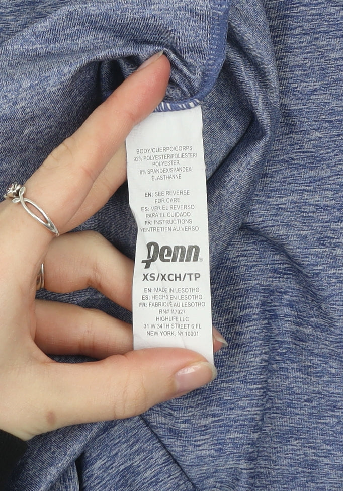 Penn Womens Blue XS Short Sleeve Athletic T-Shirt Top