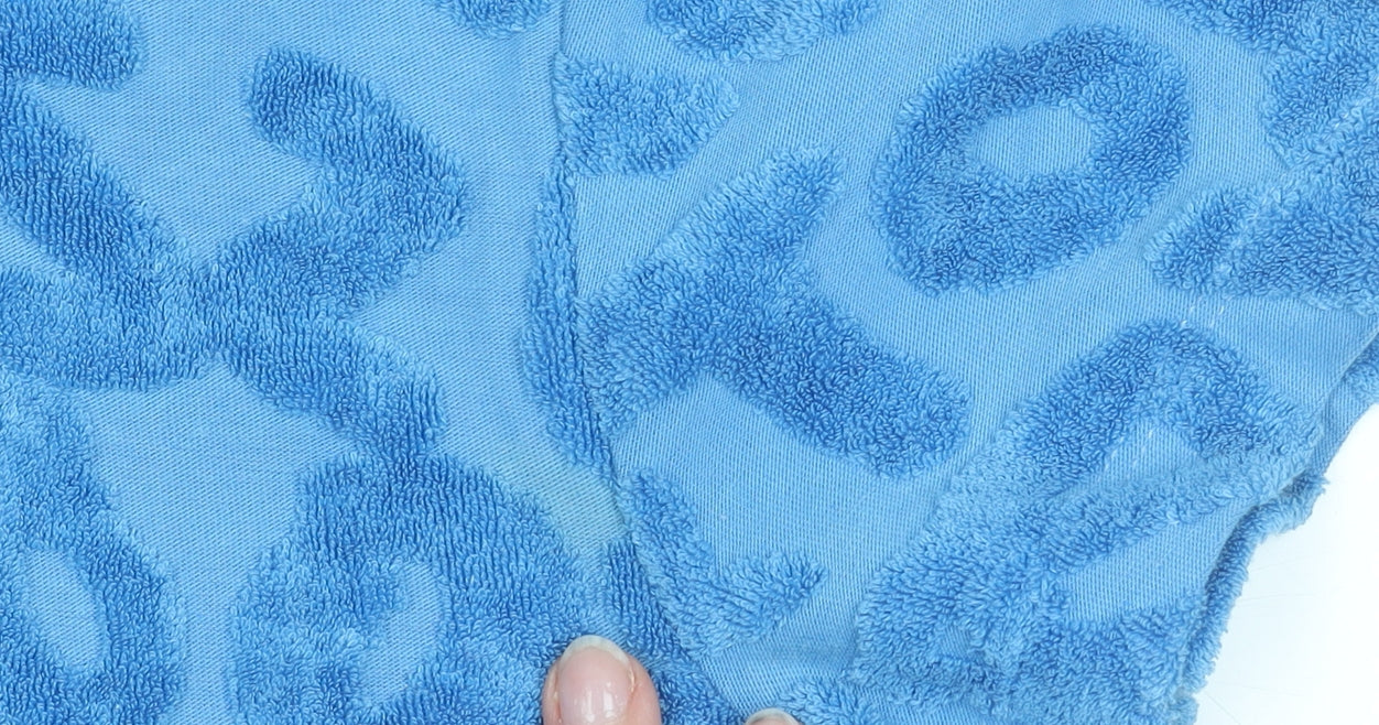 Jaded London Women’s Blue Textured Terry Collared Button-Up Playsuit Size 12