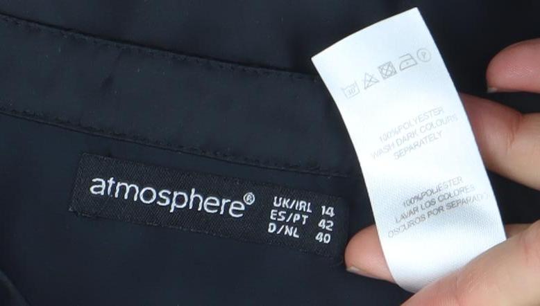 Atmosphere Womens Black V-Neck Tunic Blouse Size 14