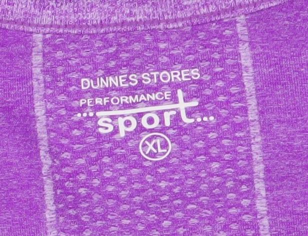 Dunnes Stores Sport Women Purple XL T-Shirt Short Sleeve Performance Top