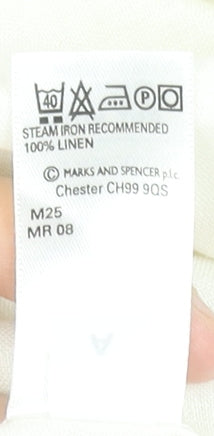 Marks and Spencer Women’s Ivory Linen Flare Midi Skirt UK 14