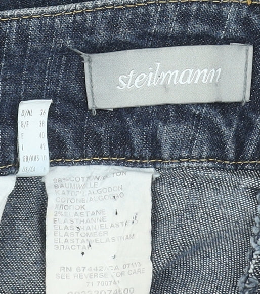 Steilmann Women Blue Straight Leg Mid Rise Stretch Denim Jeans Size 10