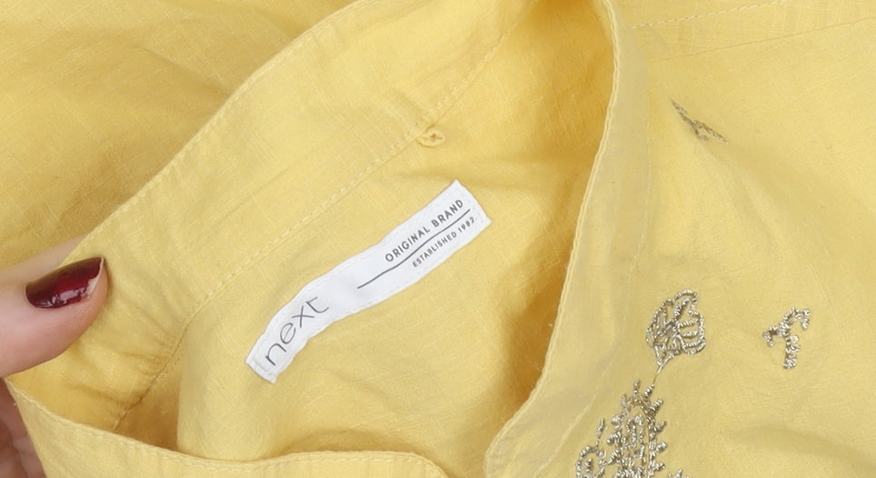 Next Girls Yellow Linen Embroidered Tunic Blouse 10 Years