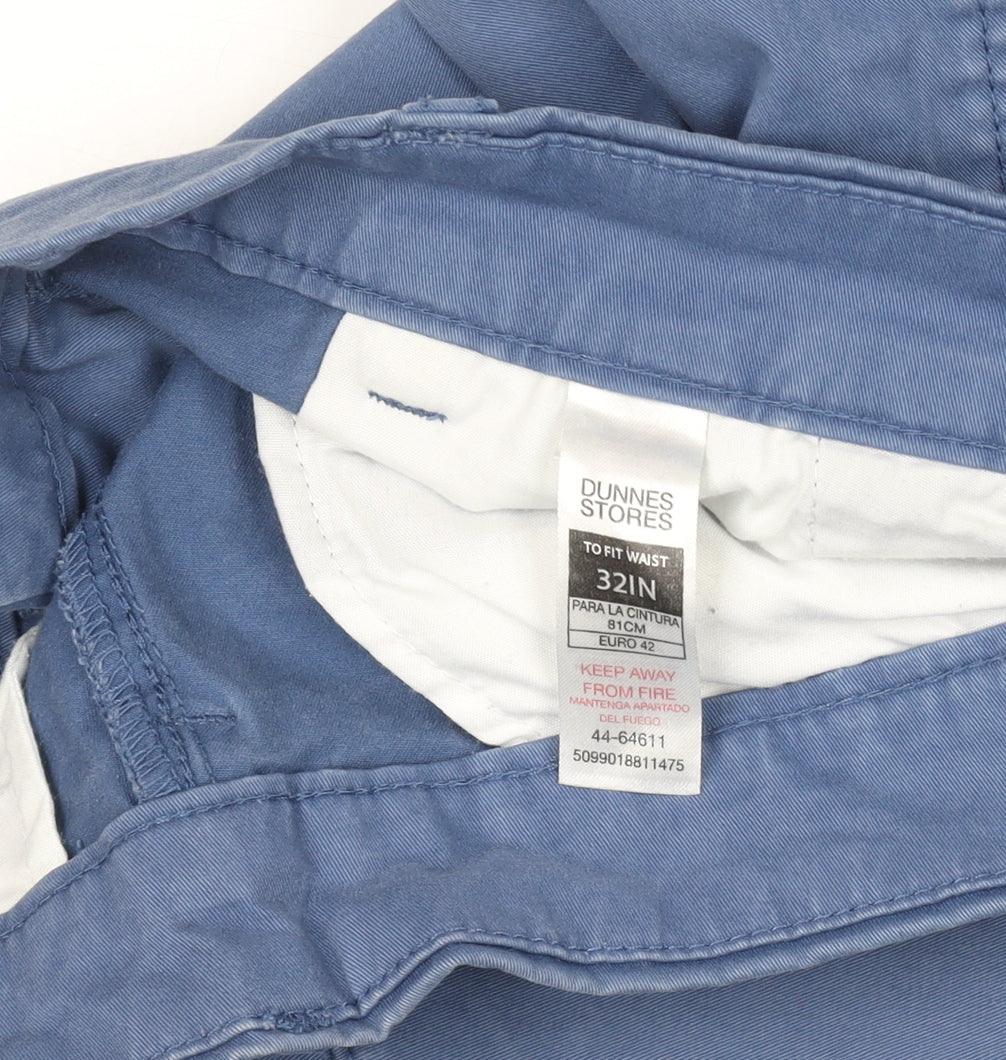 Dunnes Stores Men's Blue Chino Shorts 32in Waist Cotton Blend Casual