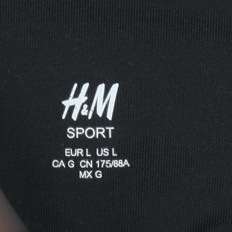 H&M Women Black Sport Leggings L Moisture Wicking Stretch Fitness Pants