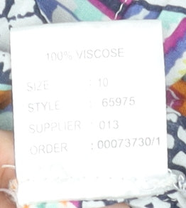 SoulCal & Co Womens Multicoloured Aztec Cropped Button-Up Shirt Size 10
