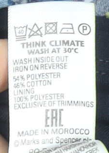 Marks and Spencer Women's Blue Floral A-Line Midi Skirt Size 10