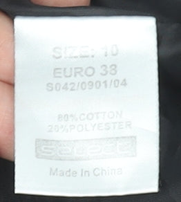 Select Women Black Check Cotton Blend Straight Skirt Size 10