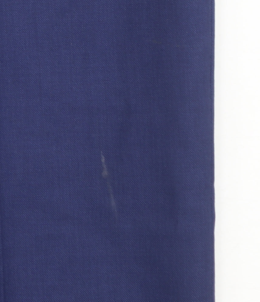 Benetti Men's Blue Slim Fit Wool Blend Dress Trousers Size 36