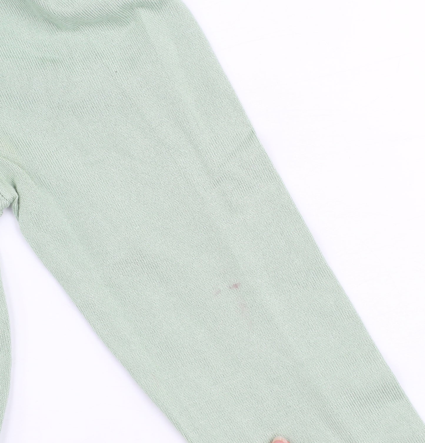 Stradivarius Women’s Green High Neck Puff Sleeve Knit Jumper Size 8