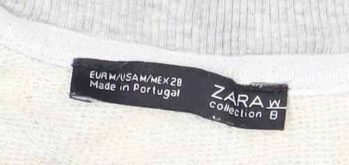 ZARA Women Grey Long Sleeve Pullover Sweatshirt Size 8