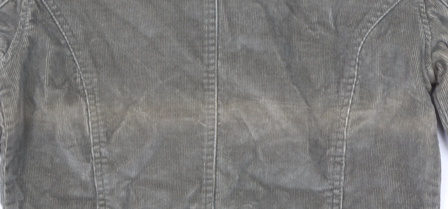 Foxhole Women’s Beige Corduroy Blazer Size 8 Two-Button Jacket