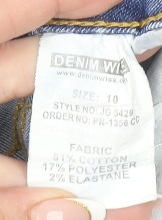 Denim Wise Women's Blue Size 10 Mini Distressed Denim Skirt