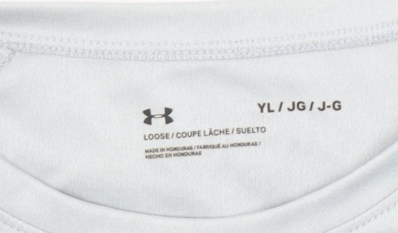 Under Armour Boys Grey Short Sleeve Loose Fit Performance T-Shirt YL